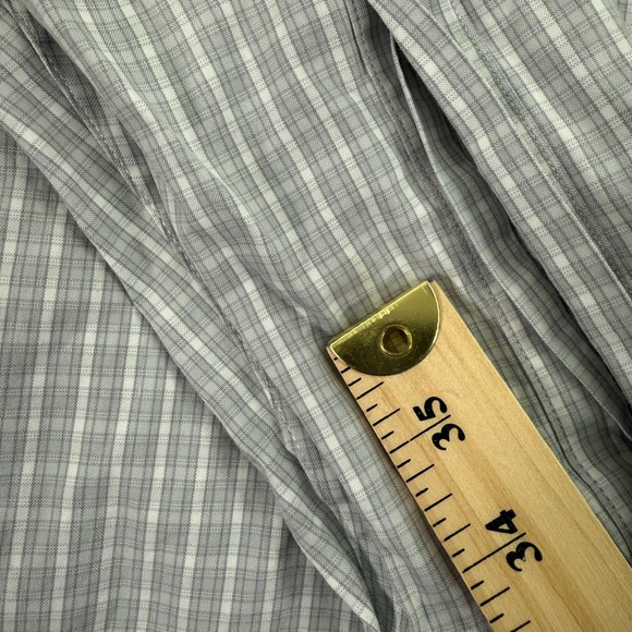 Charles Tyrwhitt Shirt Mens 15.5 35 Gray Plaid Classic Fit Non-Iron Button Up - Picture 4 of 12